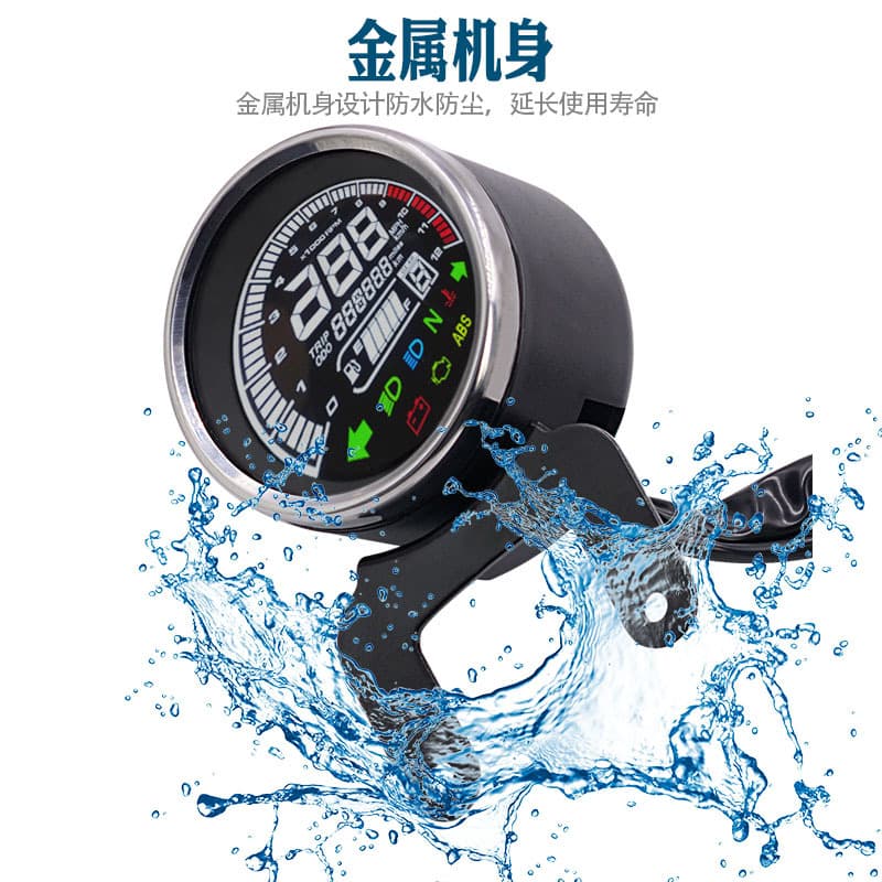 Cross-border direct supply motorcycle multi-purpose meter modification mileage km/mile switch LCD screen display tachometer