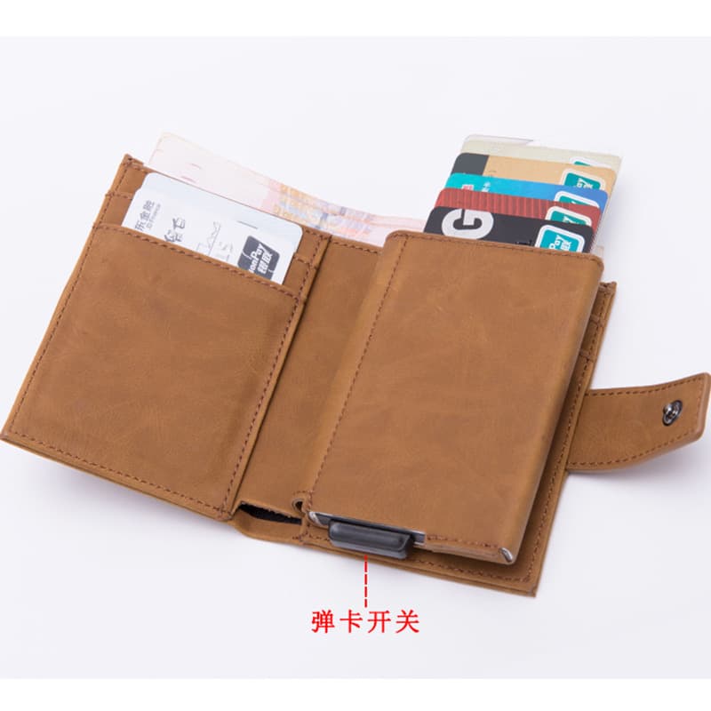 Fashionable Automatic ID Card Holder Credit Card Box RFID AliExpress Hot Selling Wallet Business Card Holder Multifunctional Change