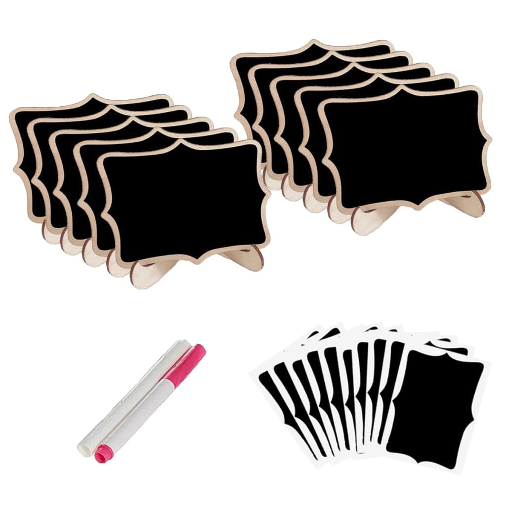 Wooden Mini Blackboard Artistic Craft Home Decor Square Display Blackboard Desktop Decoration DIY Message Board PVC Blackboard