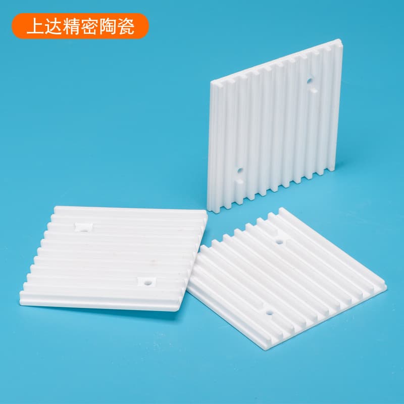 Factory production alumina ceramic sheet ceramic with groove cooling substrate ceramic plate precision insulation ceramic parts processing