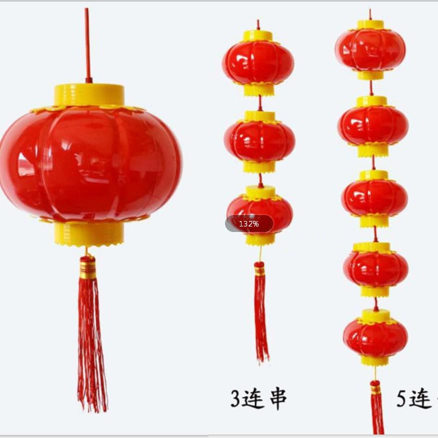 LED red lantern string lighting lantern street light red lantern string waterproof outdoor acrylic LED red lantern light