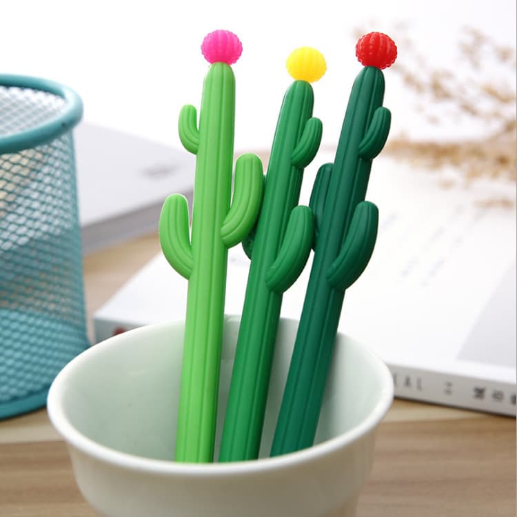 Japanese and Korean Creative Cactus Gel Pen Plant Black Signature Pen Office Pen Student Stationery Wholesale Gift