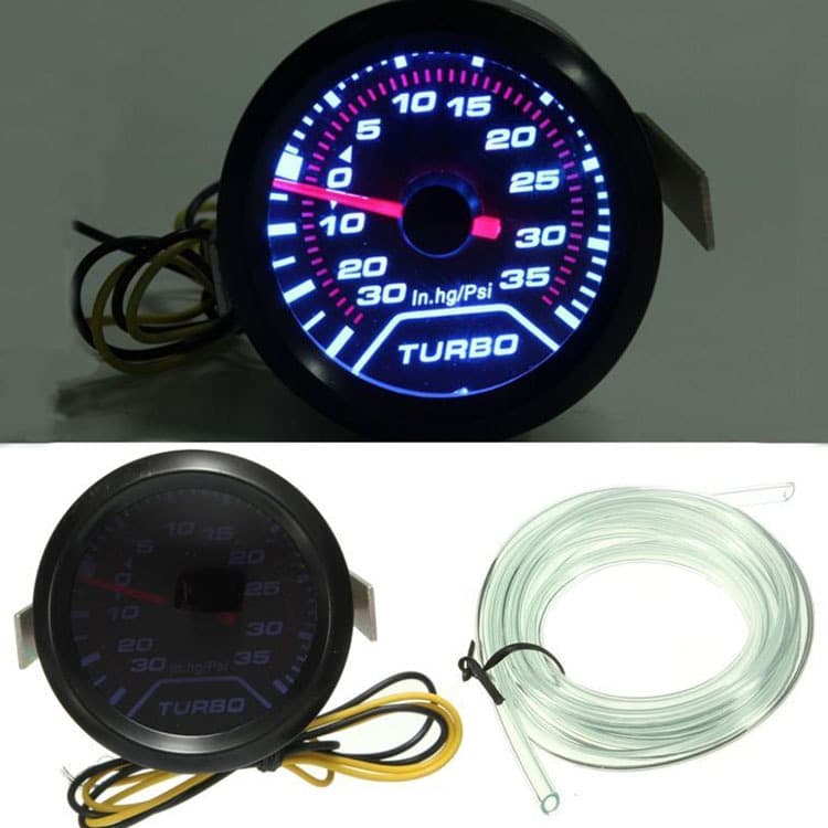 12V 2-inch 52mm car gauge racing gauge modified LED display turbo boost pressure gauge smoked