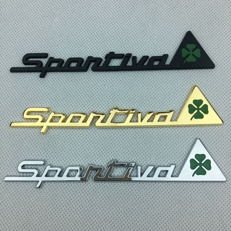For Alfa Romeo SPORTIVA Car Sticker Modified Metal Four-Leaf Clover Fender Side Emblem Badge