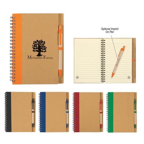 Portable Kraft Paper Notebook with Sticky Notes and Diary, Business Notebook with Logo Printing
