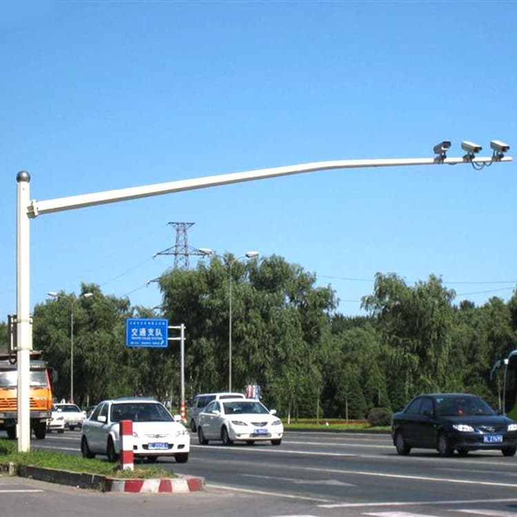 Double-Arm Road Monitoring Pole 6m Octagonal Monitoring Pole Wind-Resistant and Durable