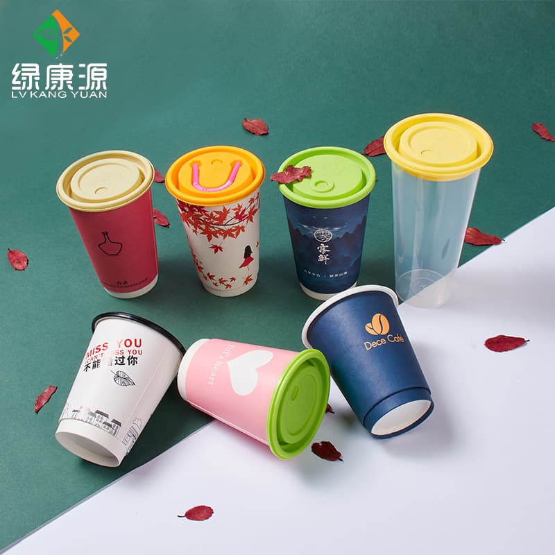 Green Kangyuan 90mm diameter coffee and milk tea paper automatic vending machine disposable leak-proof lid PP plastic cup cover customization