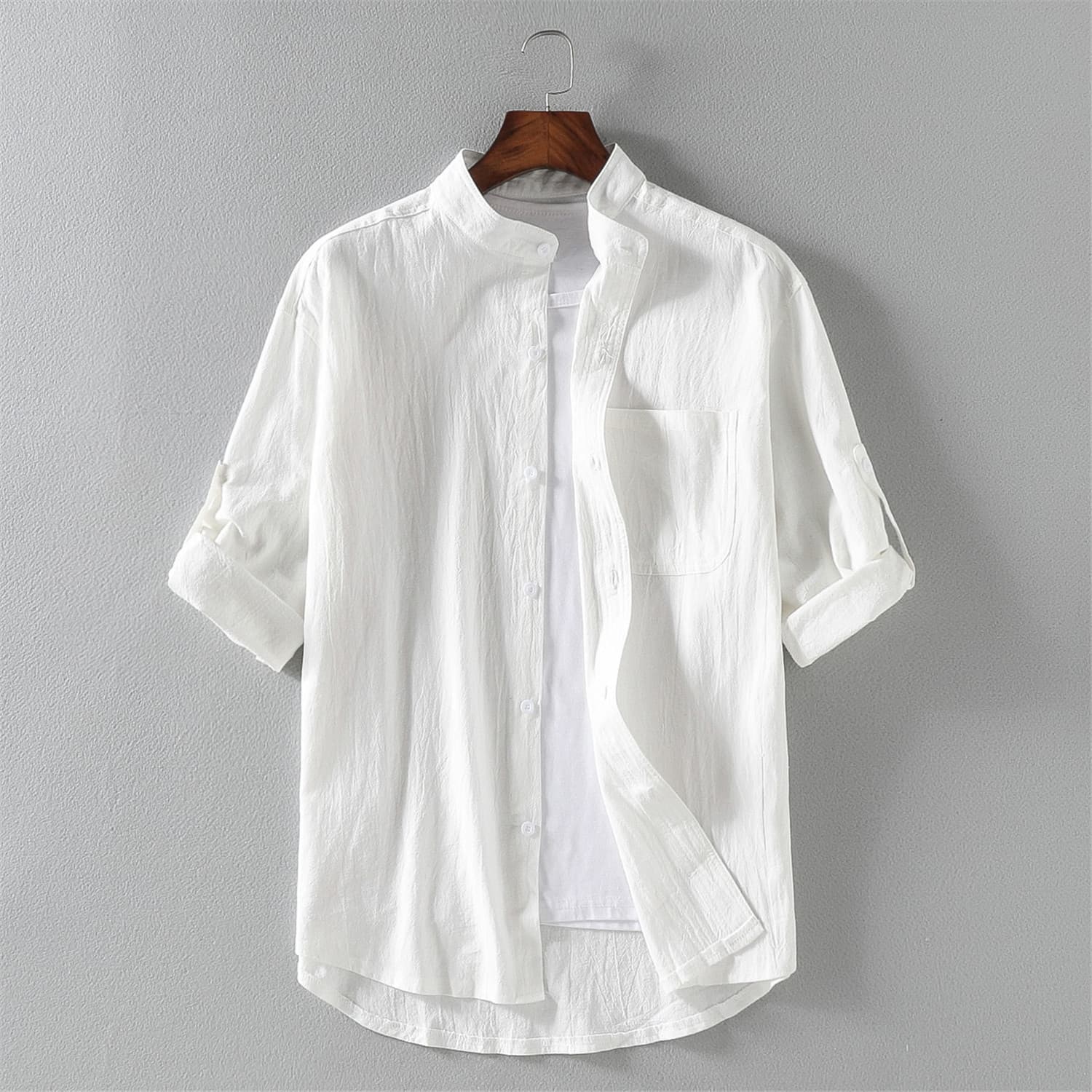 2024 New Summer Casual Short Sleeve Men's Linen T-Shirt, Casual Short Sleeve Men's Top
