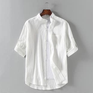 2024 New Summer Casual Short Sleeve Men's Linen Short Sleeve T-Shirt, Casual Short Sleeve Men's Top