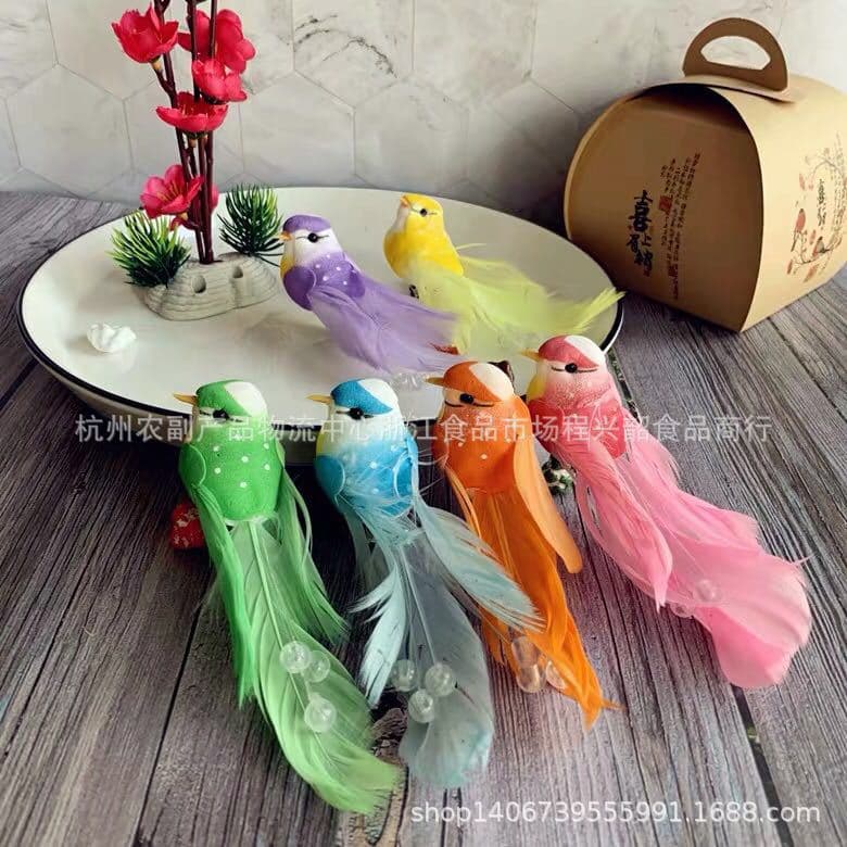 Simulation bird foam bird pearl bird magpie bird wholesale sashimi decoration bird wedding banquet plate sashimi plate decoration