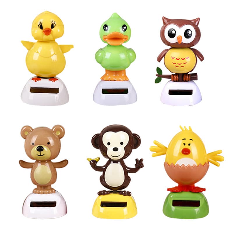 Solar-Powered Car Ornaments, Cartoon Car Decorations, Creative Bobblehead Cute Dolls, Gifts, Factory Direct Sales