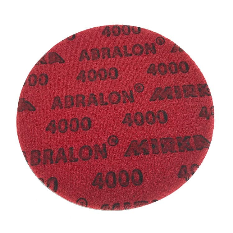 1 piece 6-inch fine sanding sponge, 150mm red, 180 to 4000 grit, round hook-and-loop sanding and polishing