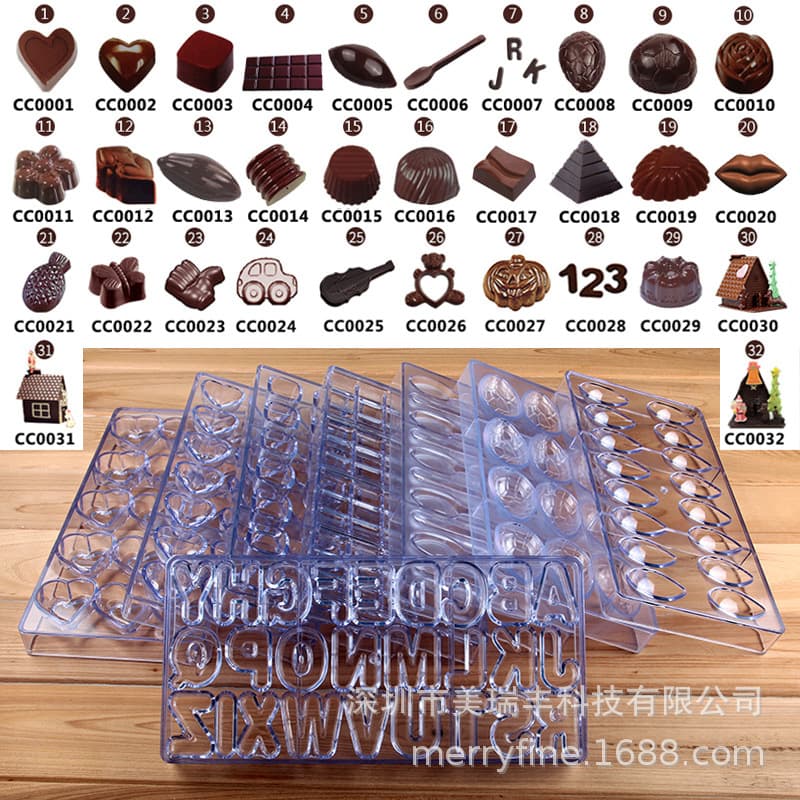 Creative Star Chocolate Mold - Waterdrop, Heart, Strawberry Hard Mold, Lotus Chocolate Mold, Baking Mold