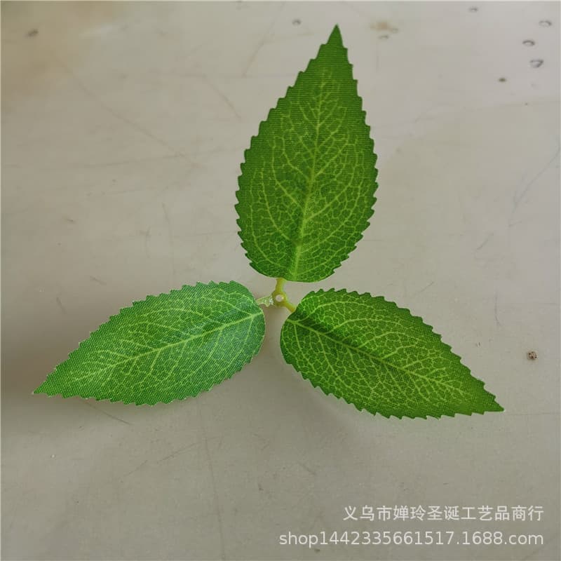 Simulated plant, simulated flower and leaf accessories, three-pronged screen-printed cloth leaves, simulated cherry blossom leaves, bean flower leaves, wholesale