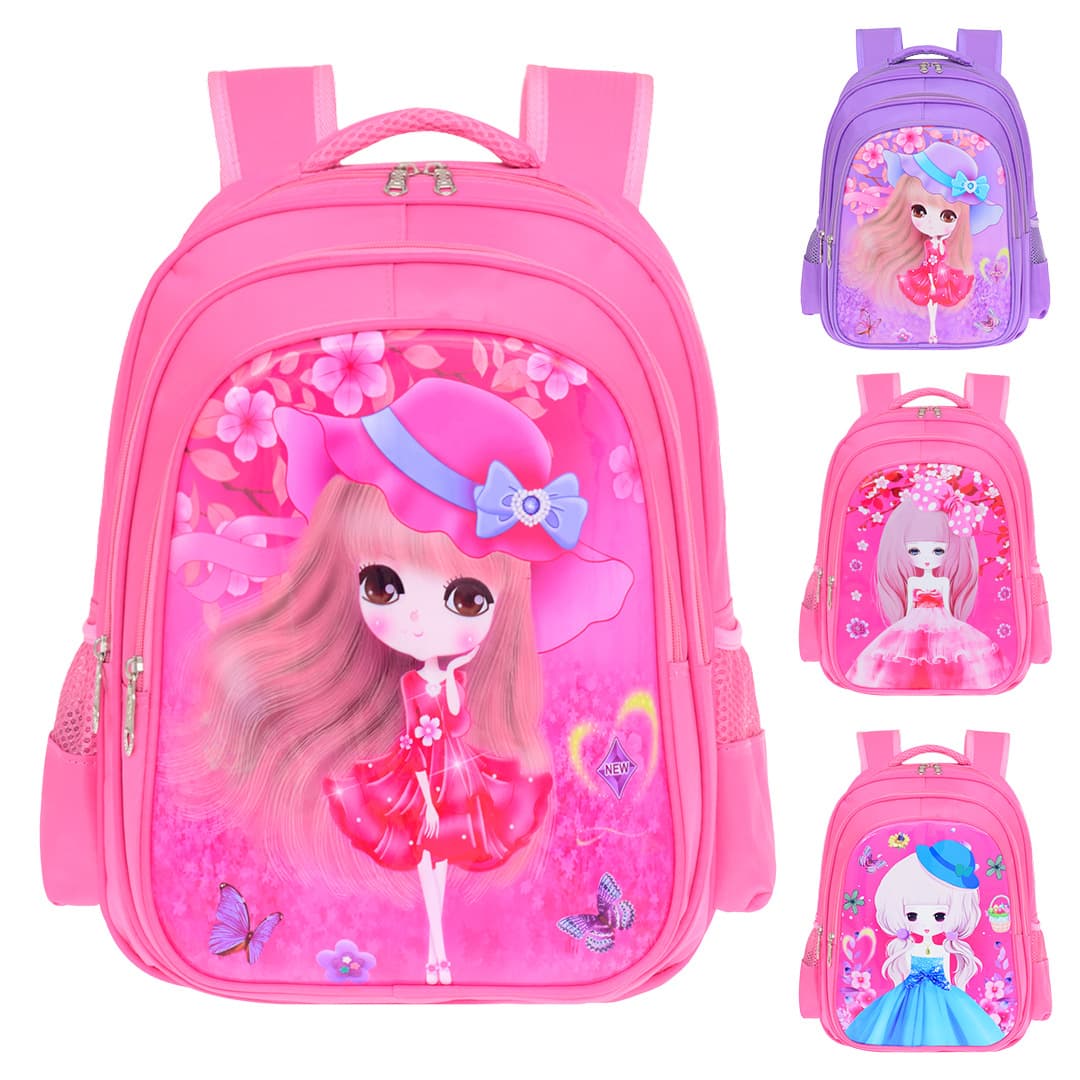 New Cute Cartoon Princess Series Kids School Bags Korean Style Lightweight Double Shoulder Backpacks For Primary Students