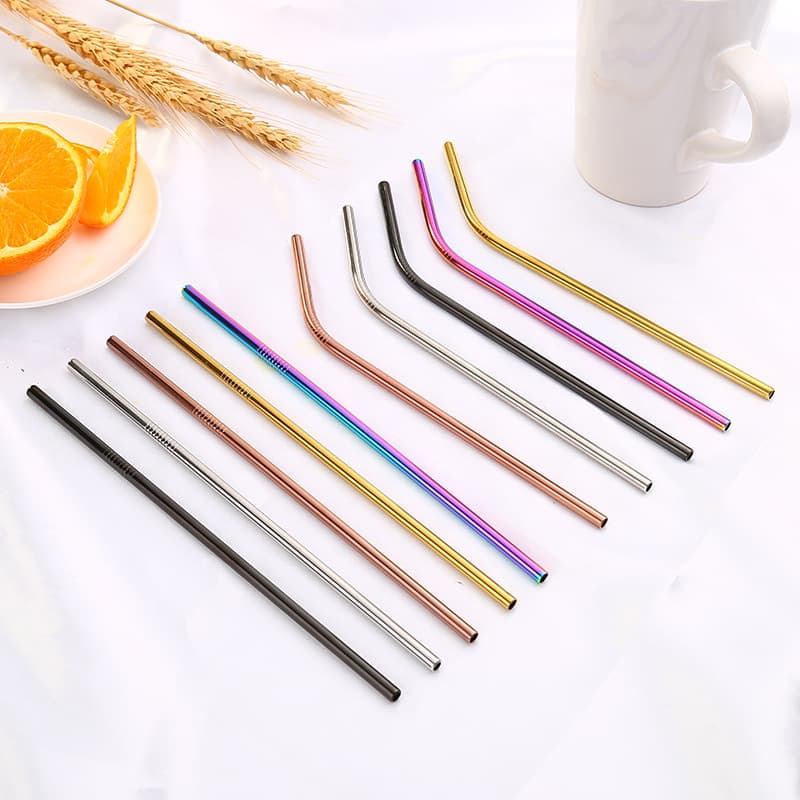 [Yigang] Factory Direct Colored Metal Food-grade 304 Stainless Steel Straws for Beverages, Coffee, Milk Tea