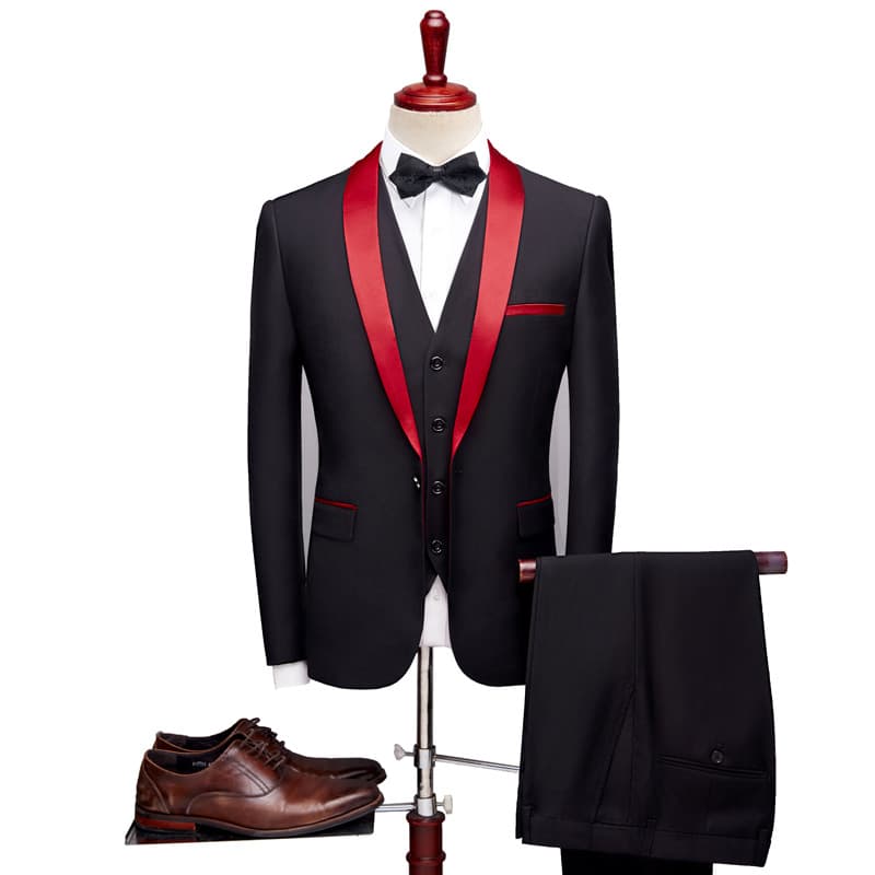Men's Business Suits Men Wedding Dress Suit Set Three-Piece Suit-P225