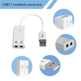 Factory Supply USB Sound Card 7.1 with Cable White Sound Card Laptop Sound Card External Computer Sound Card