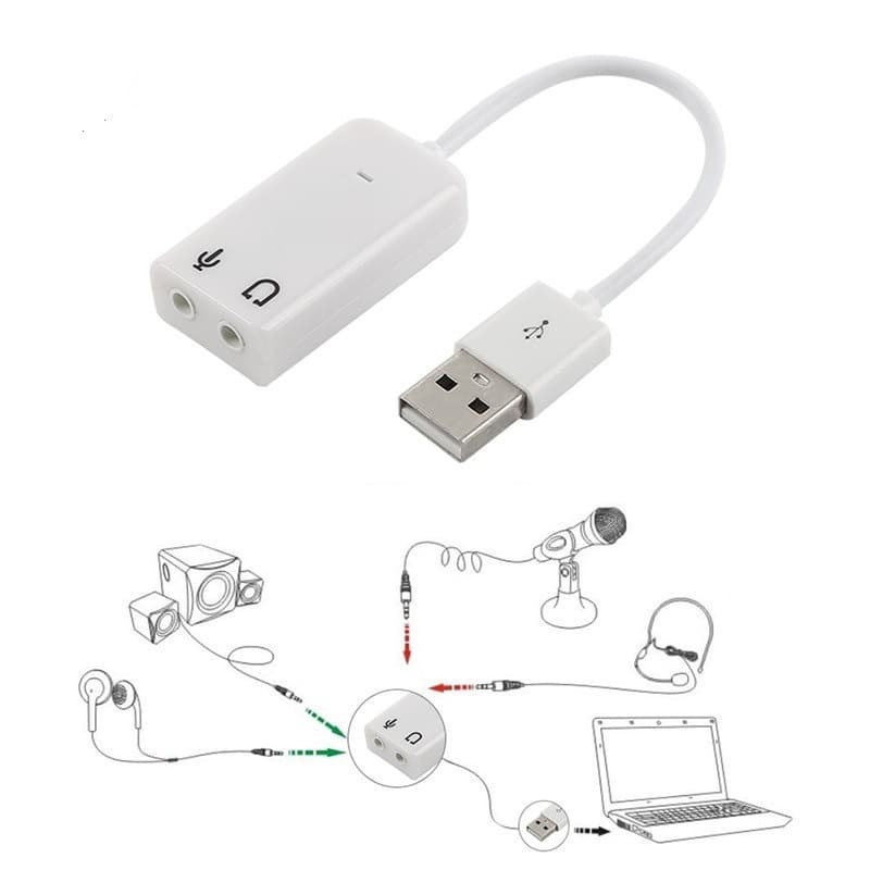 Factory Stock External 7.1 Sound Card USB Plug-and-Play Sound Card Computer 7.1 USB Sound Card Laptop Sound Card