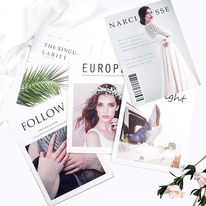 【Factory Direct】Photo Prop Magazine Album Ins Style Handheld English Magazine Photography Background Props