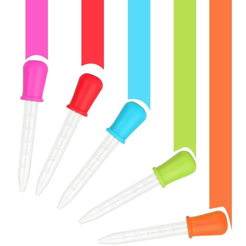 Food-Grade Silicone Dropper for Infant Medicine and Water, 5ml Graduated Anti-Choking Children's Medicine Tool