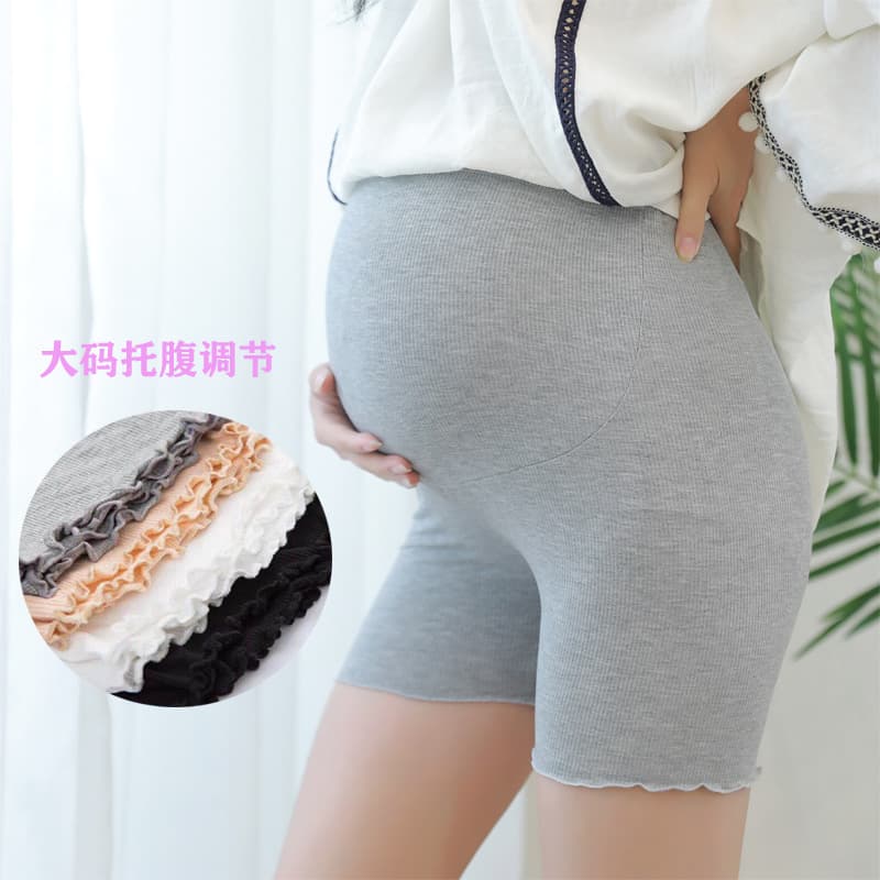 New Maternity Cotton Ribbed 3/4 Safety Shorts Anti-Exposure Maternity Shorts Summer Thin Support Belly Maternity Shorts