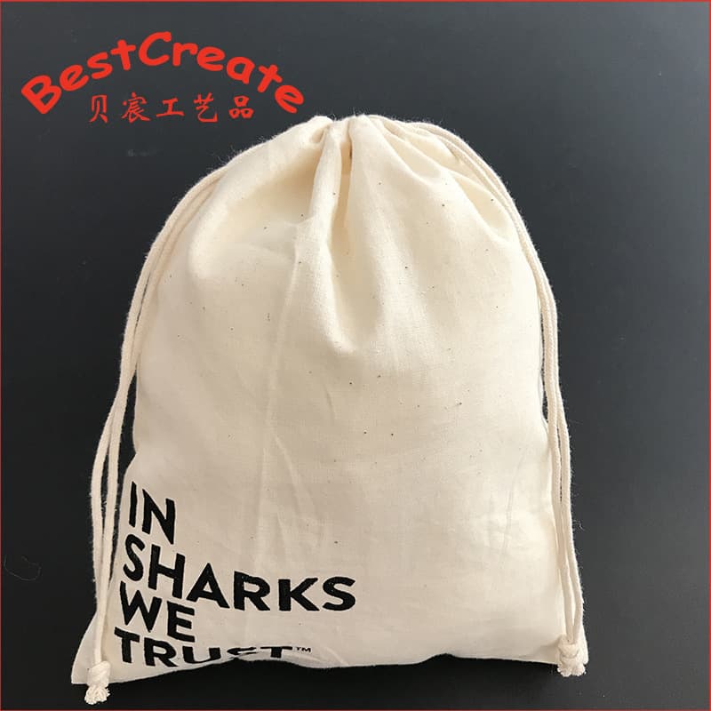 Free Sample Poly-Cotton Canvas Bag Custom Printing, All-Cotton Storage Drawstring Bag, Blank Eco-Friendly Cotton Drawstring Pouch
