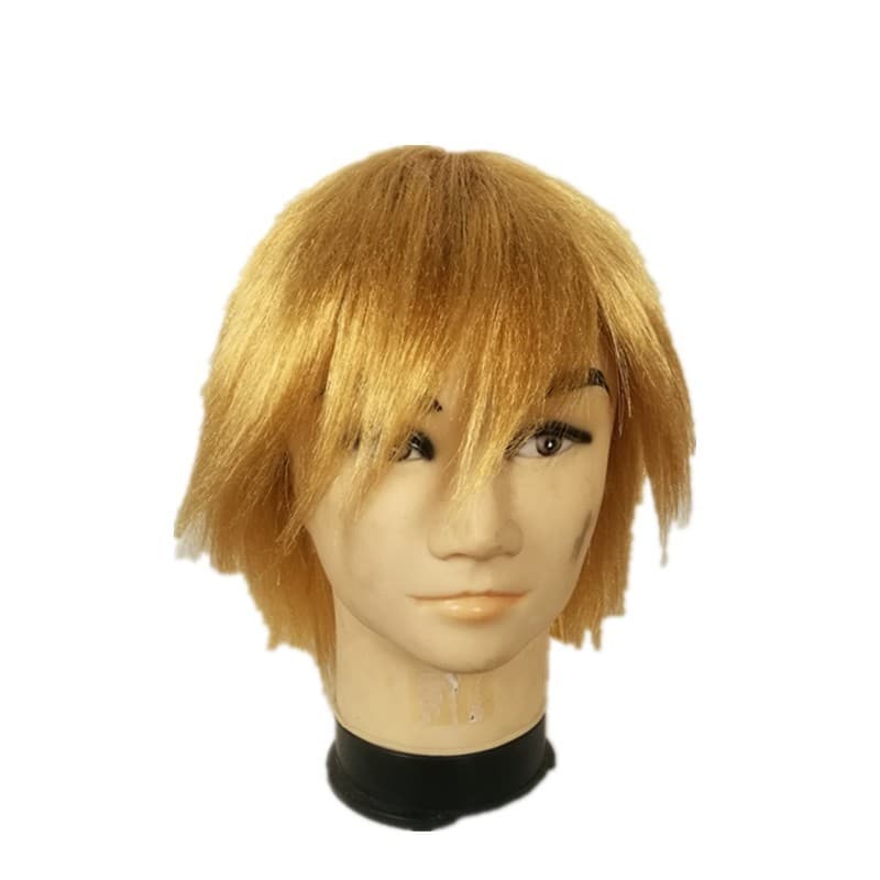Golden Curl Cosplay Wig Reverse Flip Short Hair K/P Silk Universal Size for Any Skin And Face Type Made in Zhejiang China