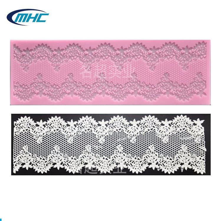 Rose Lace Fondant Mold, Cake Decoration Lace Trim Silicone Mold, Silicone Lace Candle Mold