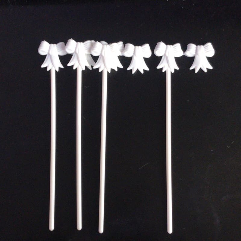 White Balloon Bow Holder Rod, Compatible with 5-inch Aluminum Foil Balloons, Small White Support Rods