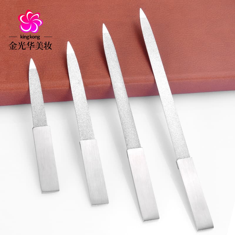 Double-sided stainless steel nail file, manicure tool, double-sided sanding and polishing bar, factory direct sales.