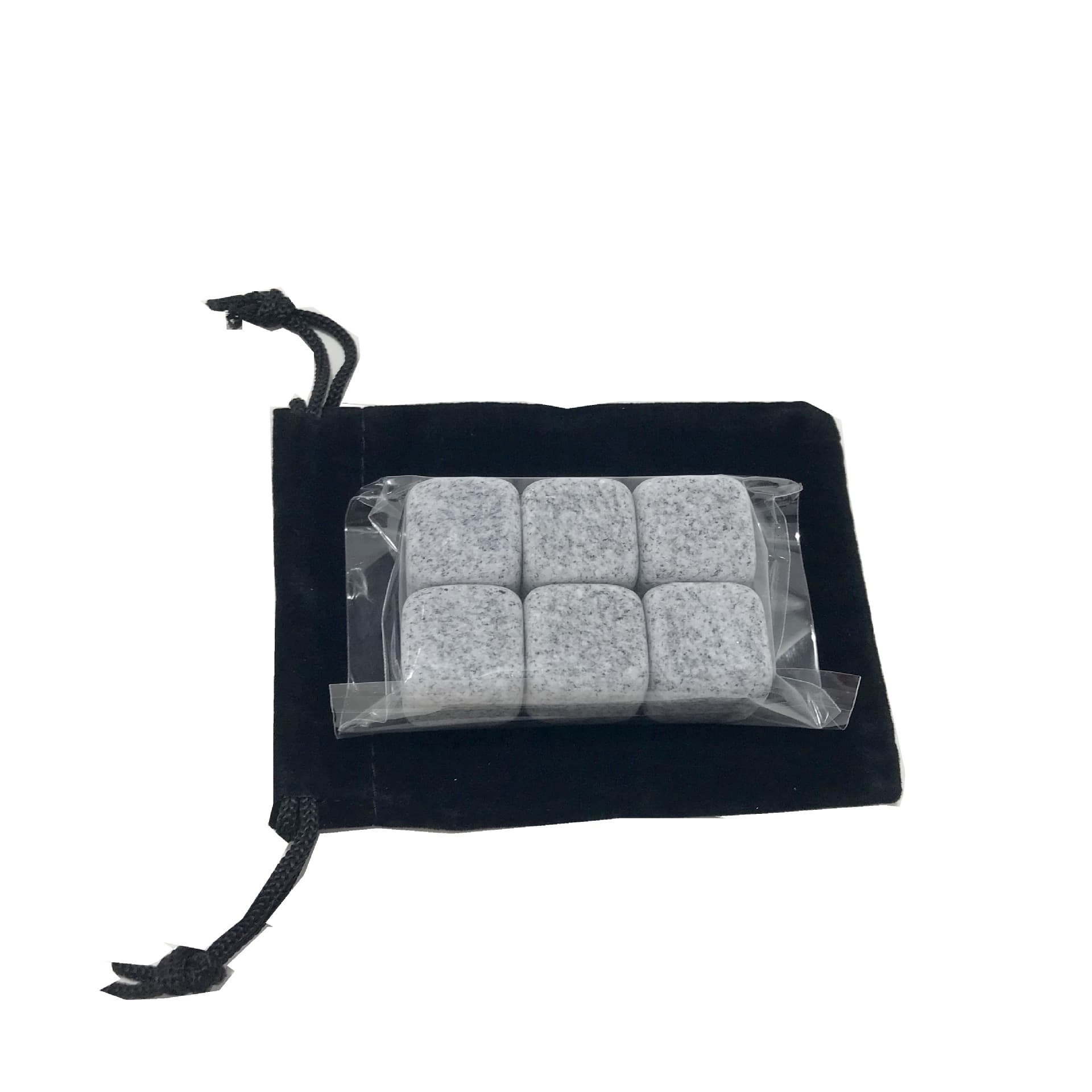 Source Factory Velvet Bag 6-Pack Whisky Chilling Stones Natural Ice Rocks Whisky Stones Customizable Specifications