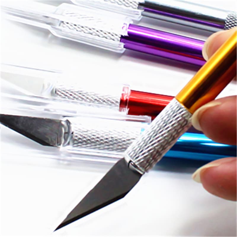 Aluminum Alloy Engraving Knife Phone Screen Protector Pen Knife Stainless Steel Utility Knife Hand Model Knife Metal Aluminum Handle Carving Knife