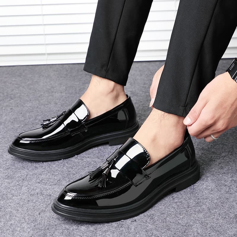2024 Glossy Business Men's Shoes Summer Versatile Business Trendy Patent Leather Shoes menshoes7801