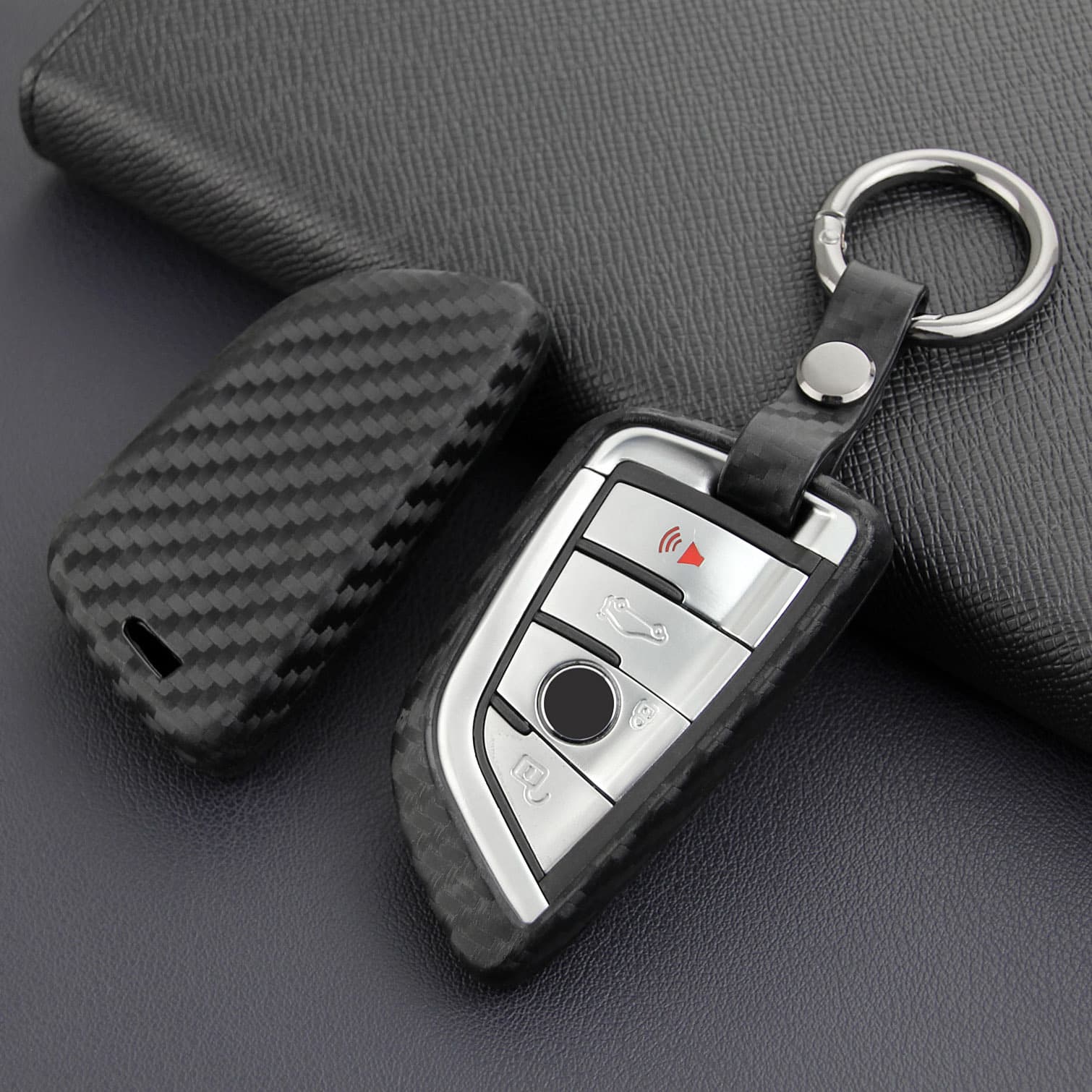 Car key case suitable for BMW blade 5ALi new 5 Series X3 X1 X5 X6 carbon fiber silicone key case