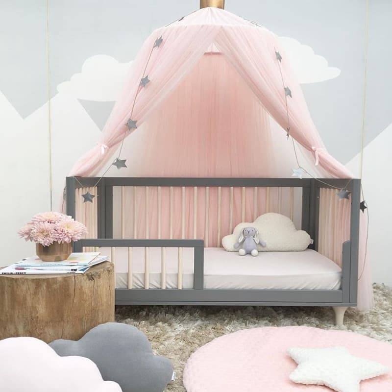 Nordic Princess Crown Hanging Round Top Mosquito Net For Single Double Beds 7-layer 10-layer Tent For Children's Room Decoration