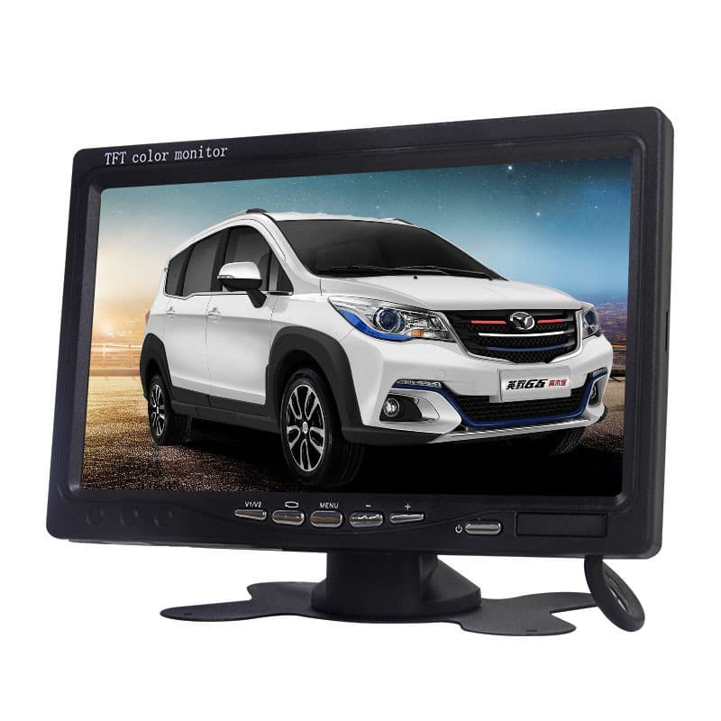 7-inch Car Display with RCA Interface, VGA, Aviation Connector, Full New Screen, Sunshade Cover, Surveillance Monitor