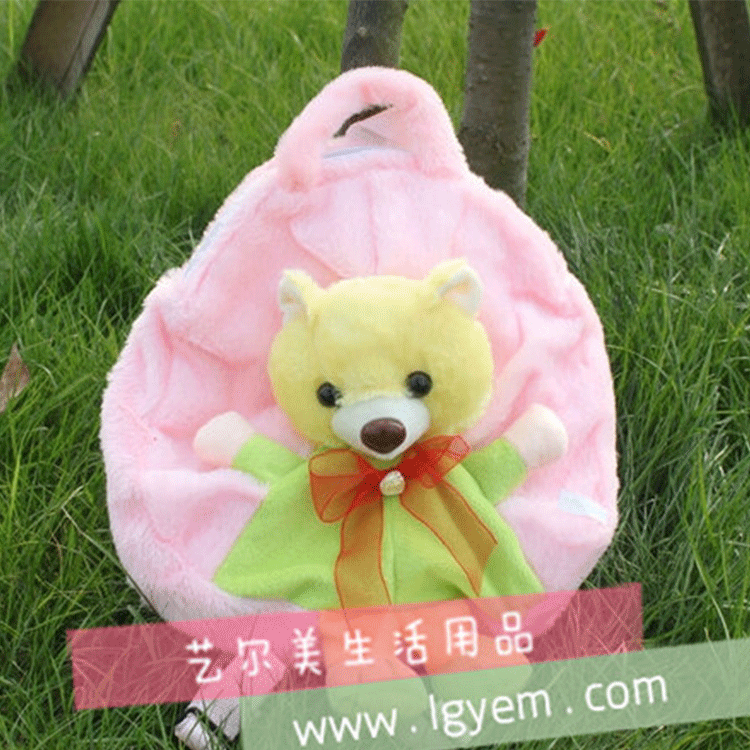 Pink Plush Fox Backpack for Kids, Cute Candy Bag, Plush Double-Shoulder Backpack, Preschool Stationery Storage Bag Factory