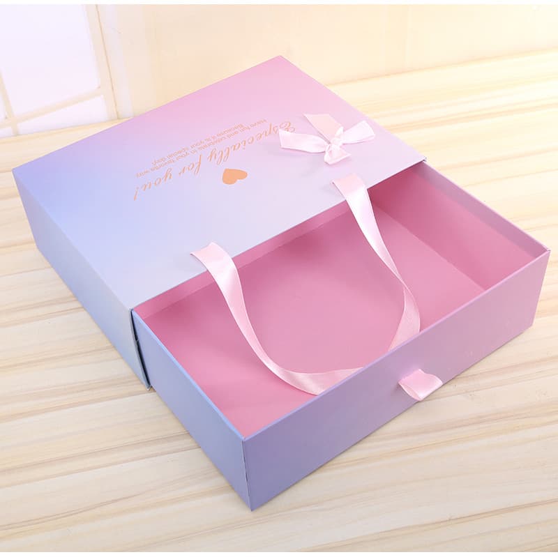 Graduated Drawer Box Small Fresh Gift Box Valentine's Day Gift Packaging Box Hard Paper Box Dessert Sample Box Customizable