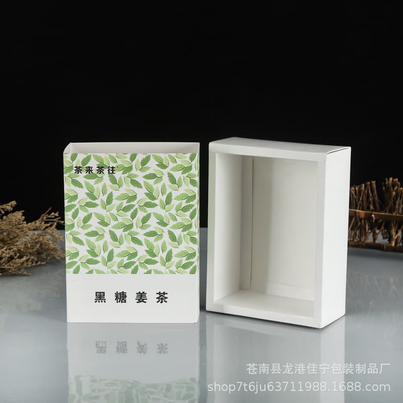 Custom white cardboard box for advertising, snack packaging, candy box, corrugated packaging box, flower tea box
