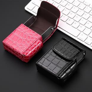 Leather Men's Stainless Steel Cigarette Case 20 King Size Flip Top Lighter Integrated Cross-Border Cigarette Case 20 King Size