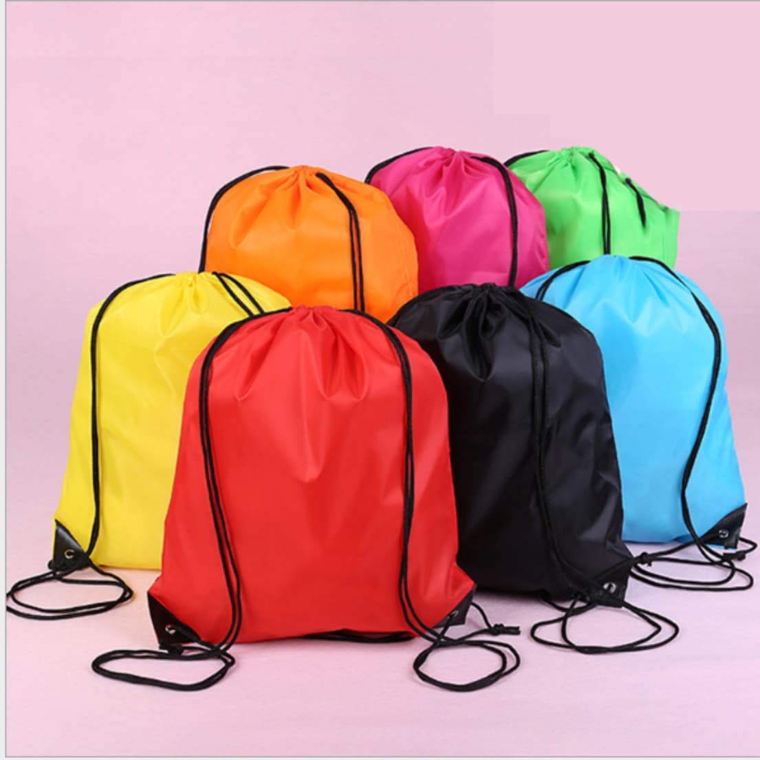 In Stock Polyester Drawstring Bag Marathon Drawstring Oxford Event Bag Advertising Promotional Backpack Sports Storage Bag Custom Printing