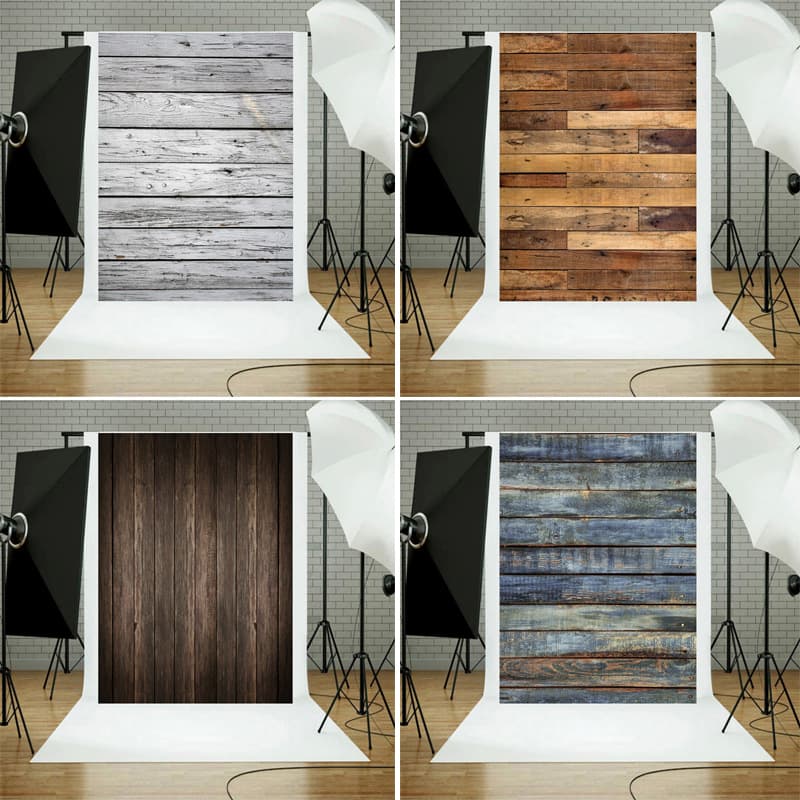In-stock Wholesale Photography Backdrop, Photo Studio Prop Export Backdrop, Wood Grain Wooden Board Theme Background