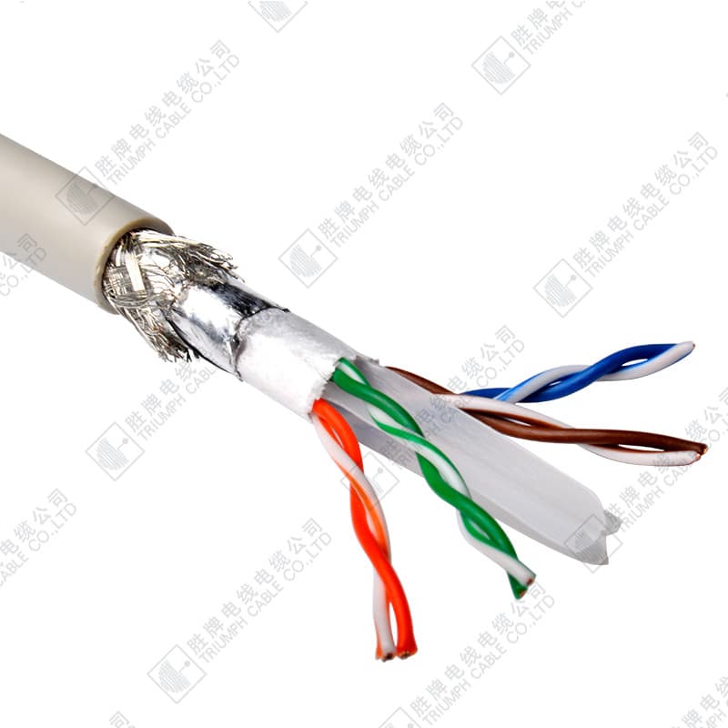 Network Broadband Fiber CAT5E Information Transmission Twisted Pair 4*2*24AWG Unshielded Gray Eco-Friendly Ethernet Cable