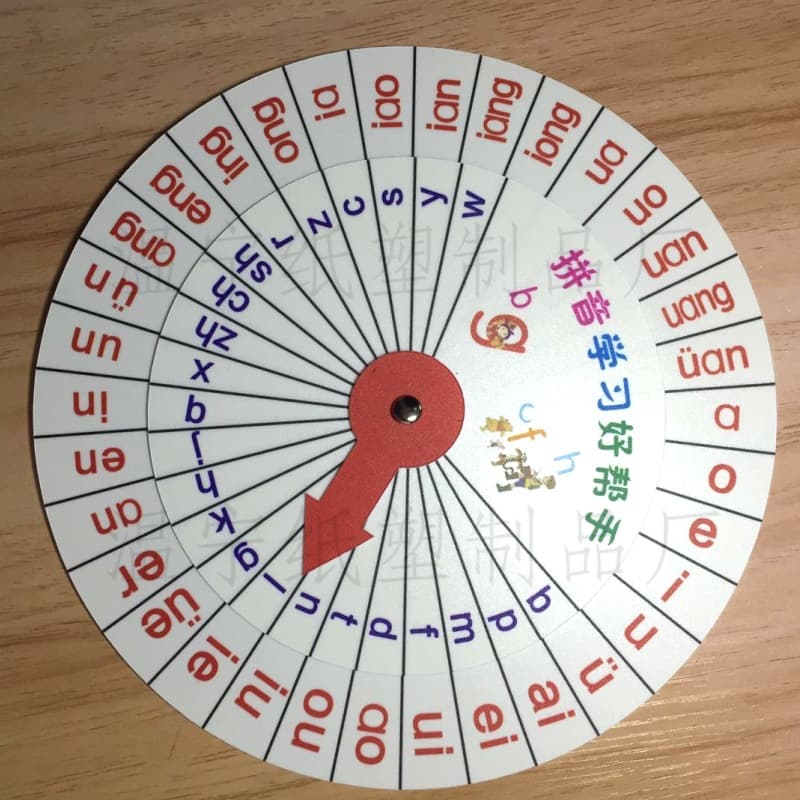 Children's Chinese Pinyin Spinner Teaching Aid, Kindergarten, First Grade, and Elementary School Students' Pinyin Alphabet Display Product