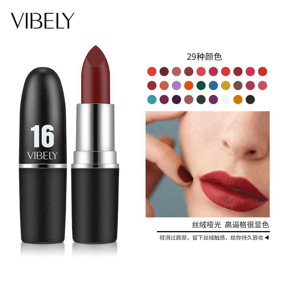 Cross-Border Matte Bullet Lipstick 29 Colors Black Lipstick Velvet Export Wish Aliexpress Whitening
