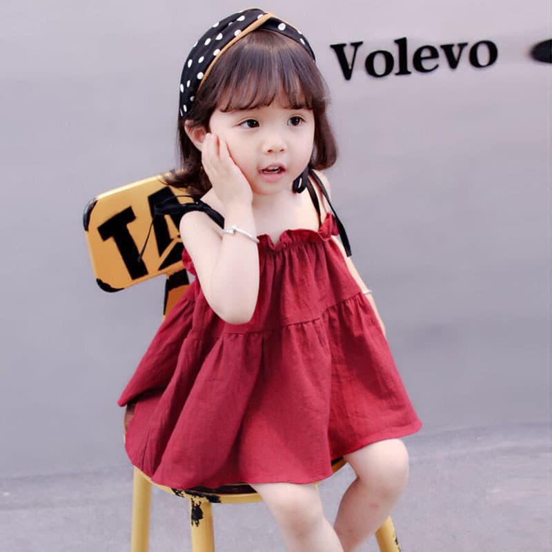 Summer Baby Girl Camisole Short Dress Korean Style Cute Princess Dress Children's Dress
