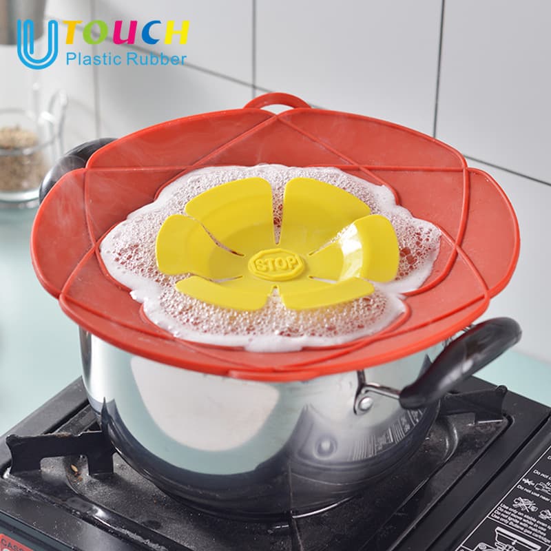 In-Stock 26CM Silicone Heat-Resistant Splash and Boil-Over Prevention Flower-Shaped Anti-Overflow Lid, Kitchen Household Dust and Spill Cover Wholesale