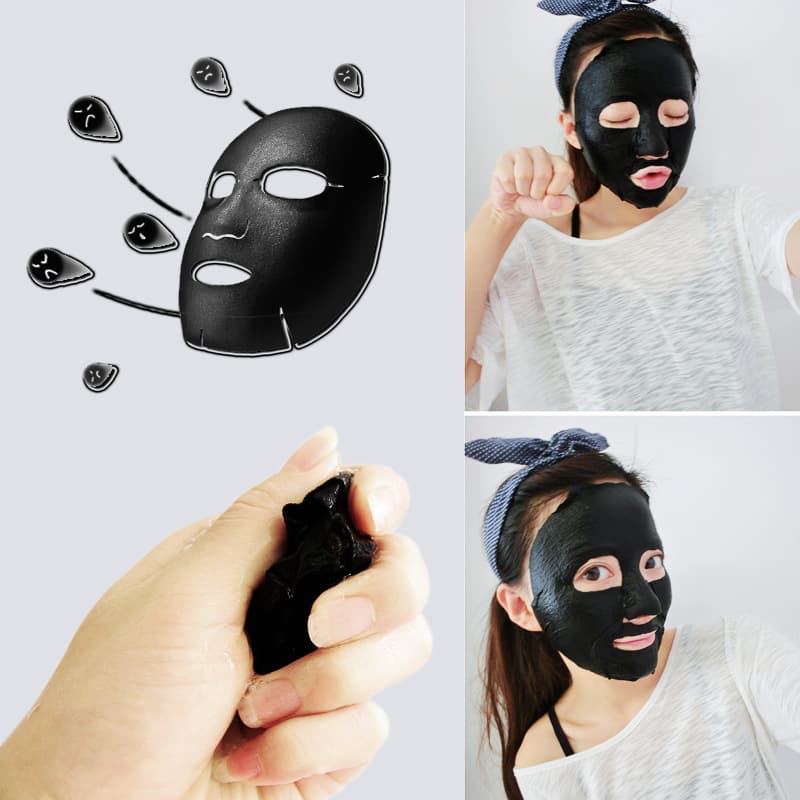 Laimei 25ml Black Mask Sheet Bamboo Charcoal Moisturizing Hydrating Face Mask Single Sheet