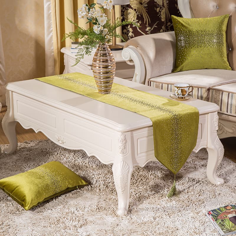 Drop Shipping European Precision Velvet Rhinestone Starry Sky Table Runner American Style Living Room Coffee Table Cloth